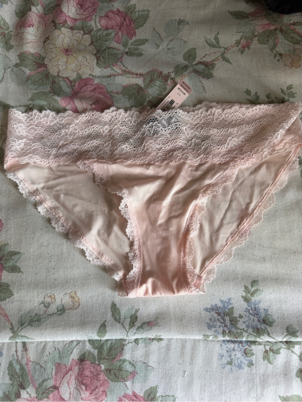 Lace-Trim Bikini Panty - Blush Pink